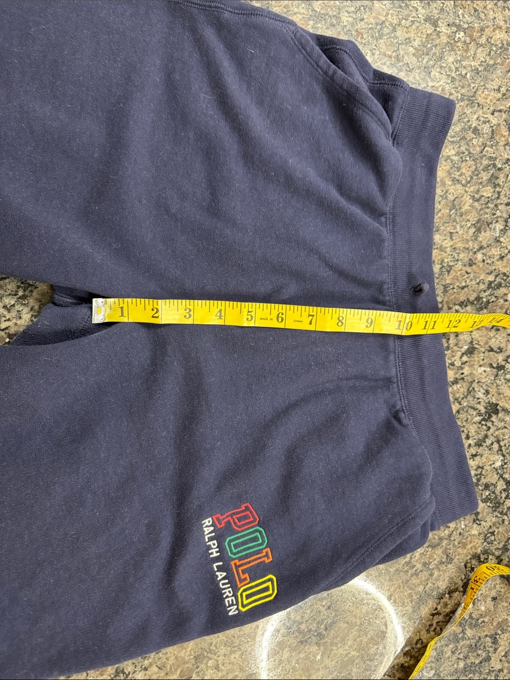 Polo by Ralph Lauren Navy Sweat Shorts with Multicolor Logo EUC XL - Picture 8 of 11